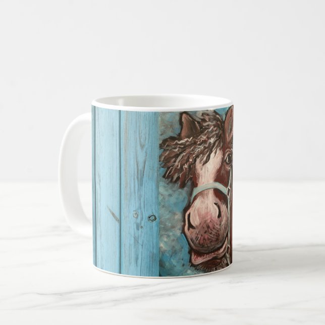 De Café Caneca parva do cavalo & da madeira do celeiro (Frente Esquerda)