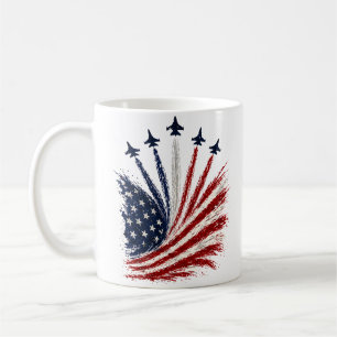 De Café ✈️ Caneca Patriótica Americana com Show Aéreo – Mi