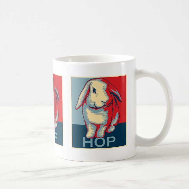 De Café Caneca patriótica do coelho 11oz (Direita)