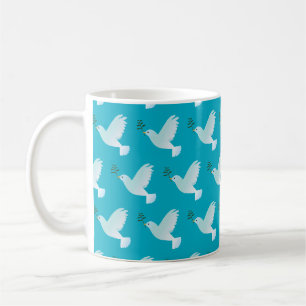 De Café Caneca Patternada (Azul)