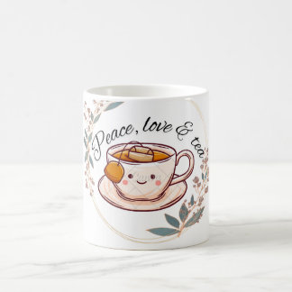 De Café Caneca Paz Amor e Chá | Caneca Bonita para Amantes