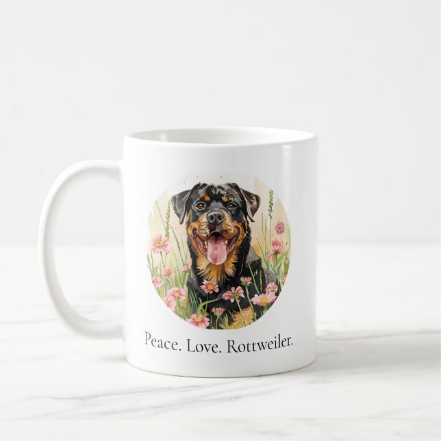 De Café Caneca – Paz Amor Rottweiler – Aquarela (Esquerda)