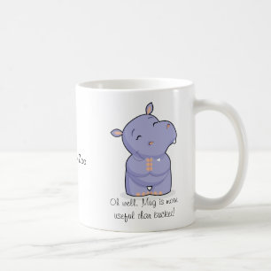 De Café Caneca pensativa & feliz do hipopótamo