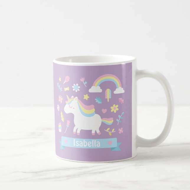De Café Caneca pequena bonito das meninas do arco-íris do (Direita)
