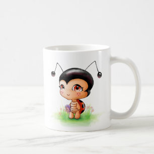 De Café Caneca pequena da menina do joaninha