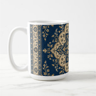 De Café Caneca Persa Medalhão Antigo Azul Dourado Presente