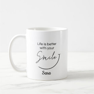 De Café Caneca Personalizada A Vida É Melhor Com Seu Sorri