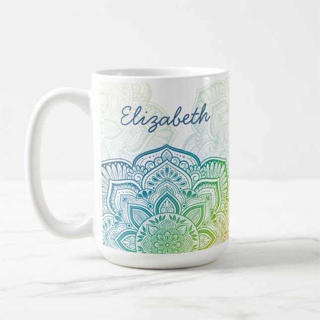 De Café Caneca Personalizada Aki Mandala 450ml (Esquerda)