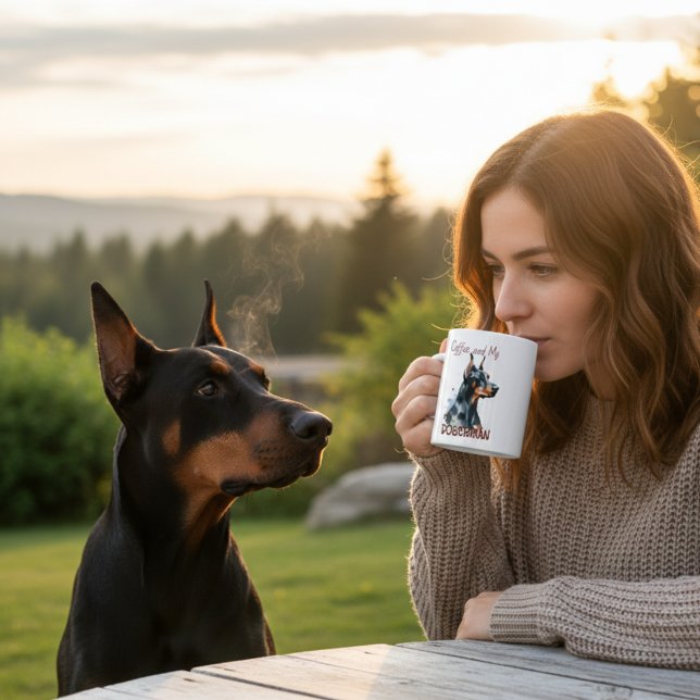 De Café Caneca Personalizada/Aquarela Doberman Pincher (Criador carregado)