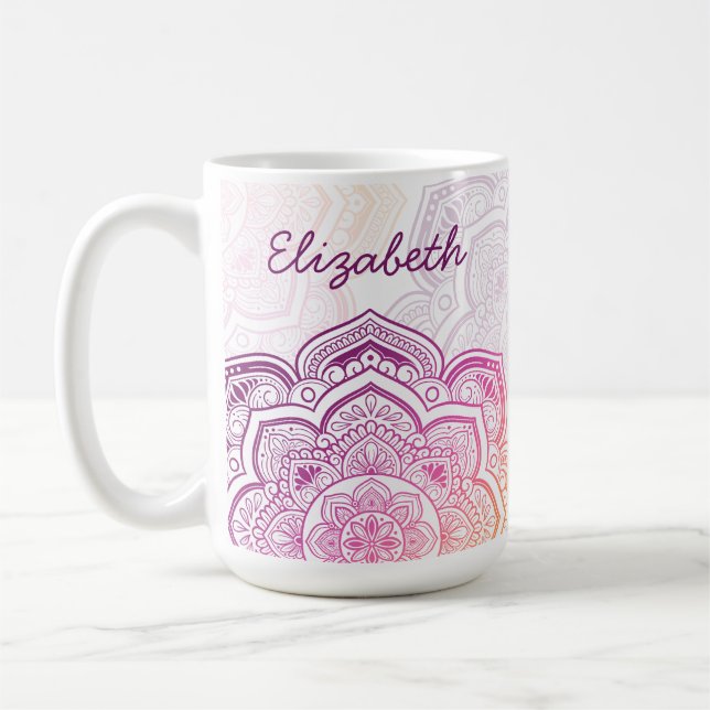 De Café Caneca Personalizada Auri Mandala 15 oz. (Esquerda)