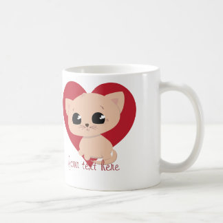 De Café Caneca personalizada bonito do gatinho