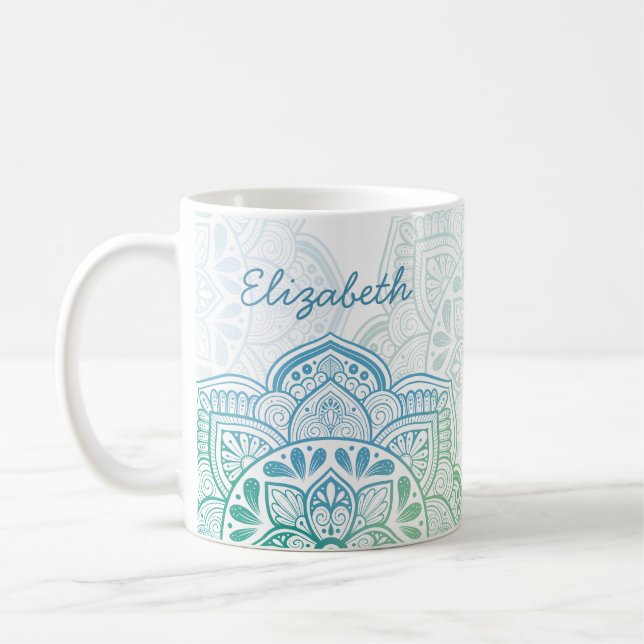 De Café Caneca Personalizada Caelum Mandala 330 ml (Esquerda)