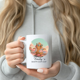 De Café Caneca Personalizada Capivara Feliz com Skate e No