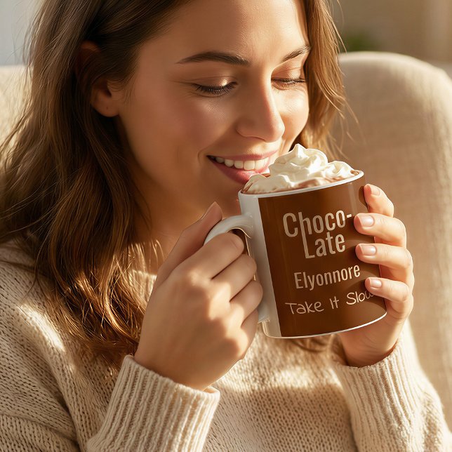 De Café Caneca Personalizada Choco-Late Vá com Calma (Criador carregado)