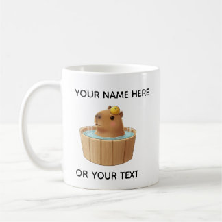 De Café Caneca Personalizada com Capivara Fofa na Banheira
