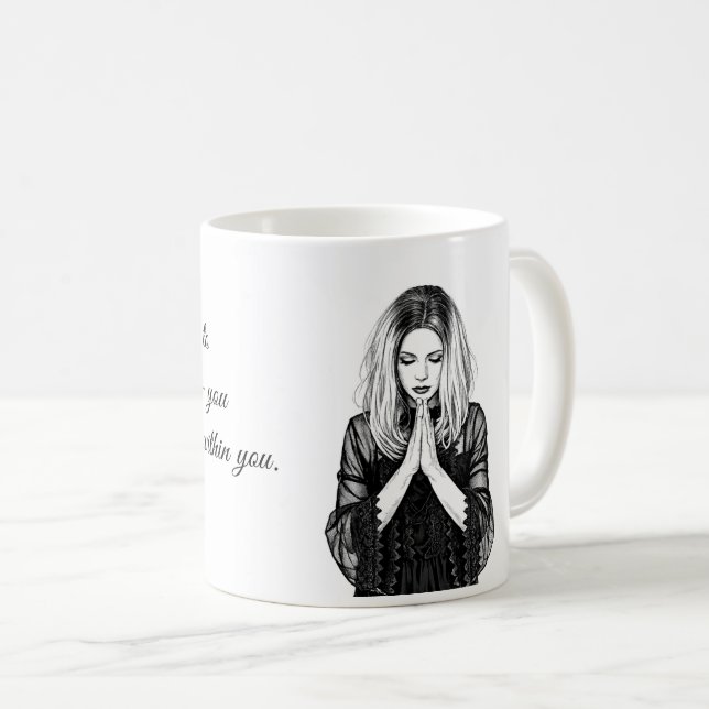 De Café Caneca Personalizada com Citação Inspiradora (Frente Esquerda)