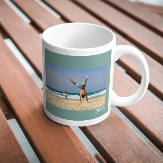 De Café Caneca personalizada com foto, texto e ano