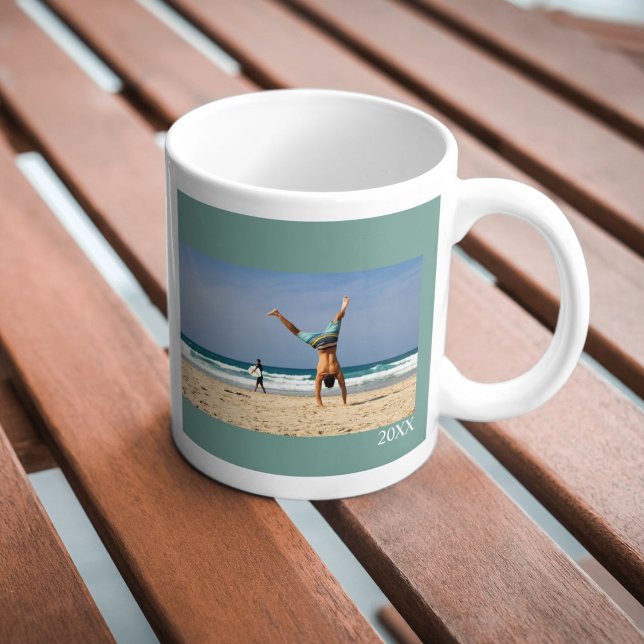 De Café Caneca personalizada com foto, texto e ano (Criador carregado)