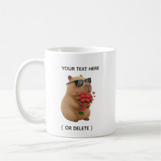 De Café Caneca Personalizada com Nome Capivara com Buquê d