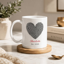 Caneca Personalizada com Nome e Impressão Digital 
