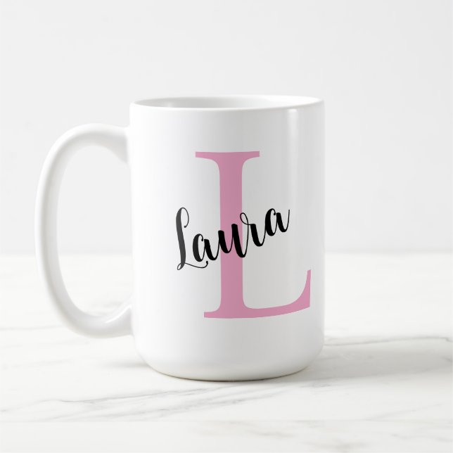De Café Caneca Personalizada com Nome e Inicial (Esquerda)