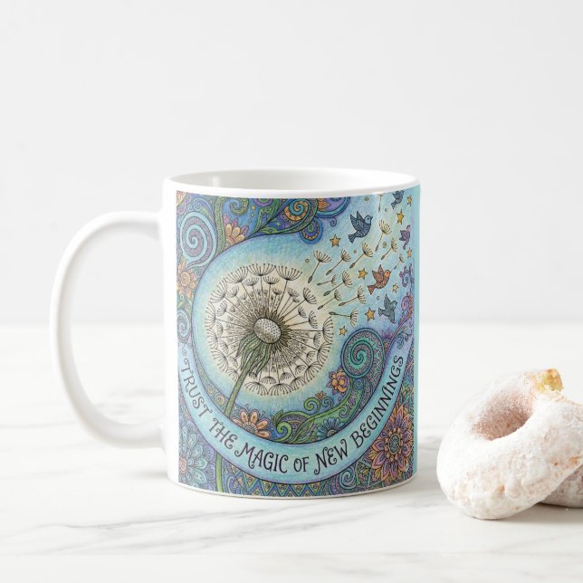 De Café Caneca Personalizada Confie na Magia dos Novos Com (Com Donut)