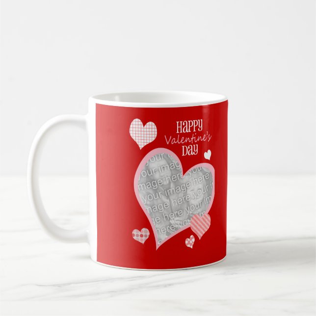 De Café Caneca personalizada coração da foto (Esquerda)