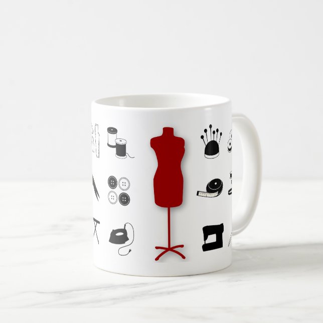 De Café Caneca Personalizada Costura Certa para Artistas (Frente Esquerda)