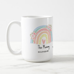 De Café Caneca Personalizada da Mamãe com Arco-íris e Flor