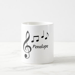 De Café Caneca personalizada da nota da música