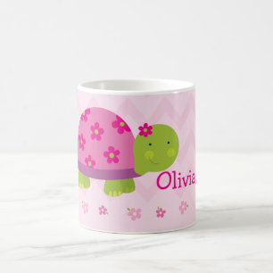 De Café Caneca personalizada da tartaruga rosa bonito para