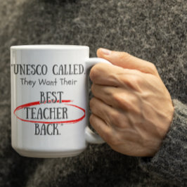 De Café Caneca personalizada da UNESCO pedindo seus melhor