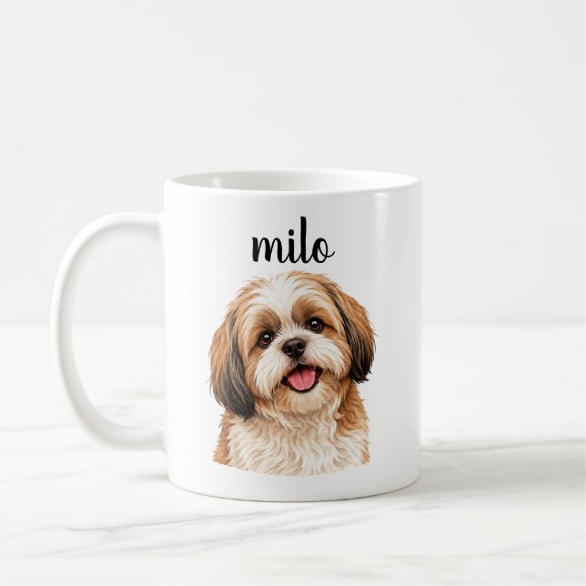 De Café Caneca Personalizada do Cachorro Shih Tzu “Milo” (Esquerda)