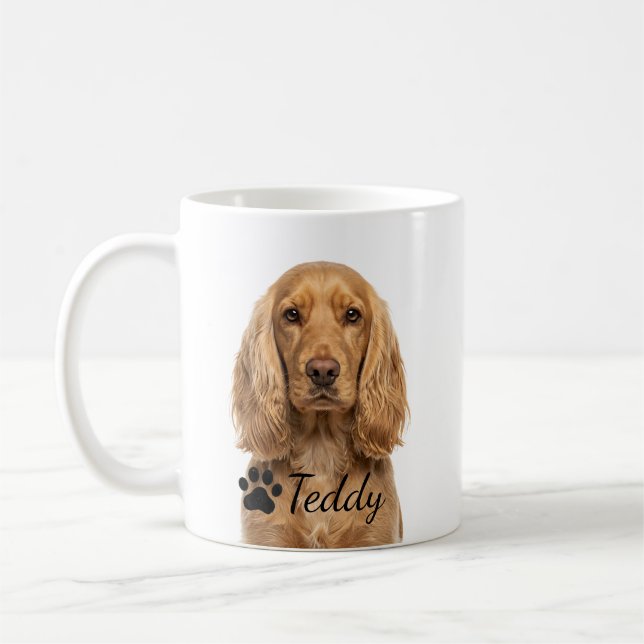 De Café Caneca Personalizada do Cocker Spaniel Dourado (Esquerda)