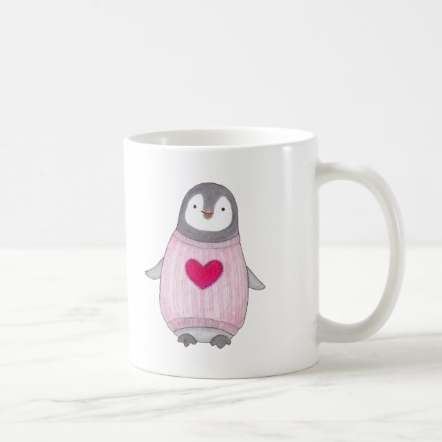 De Café Caneca personalizada do coração do pinguim do (Direita)