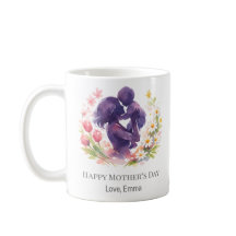 Caneca personalizada do Dia das Mães com flores da