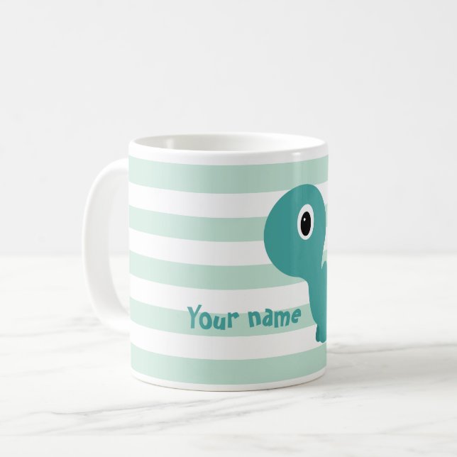 De Café Caneca personalizada do dinossauro (Frente Esquerda)