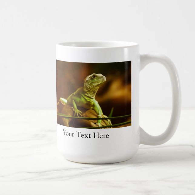 De Café Caneca Personalizada do Lagarto Verde (Direita)