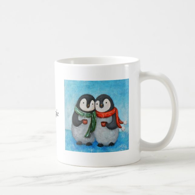 De Café Caneca personalizada do pinguim da caneca casal (Direita)