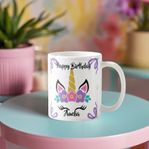 Caneca Personalizada Feliz Aniversário Unicórnio