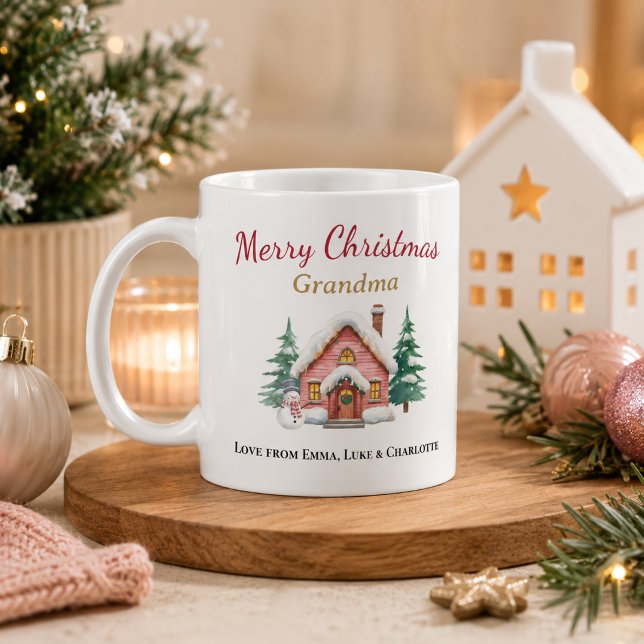 De Café Caneca Personalizada Feliz Natal Vovó (Criador carregado)