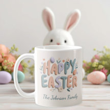 Caneca Personalizada Feliz Páscoa Família