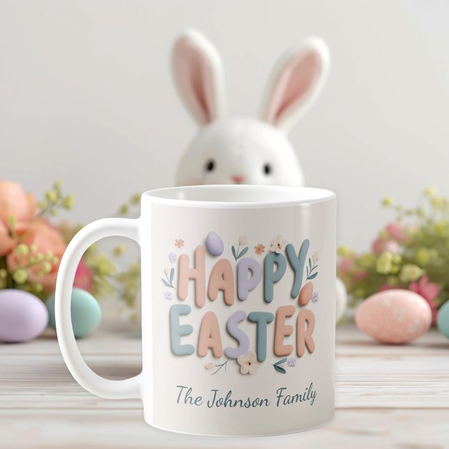 De Café Caneca Personalizada Feliz Páscoa Família (Criador carregado)