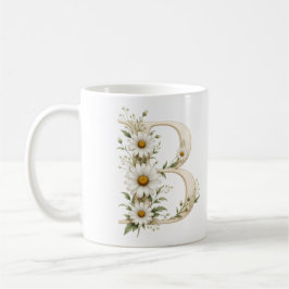 De Café Caneca Personalizada Floral Letra B Margarida