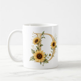 De Café Caneca Personalizada Floral Letra D