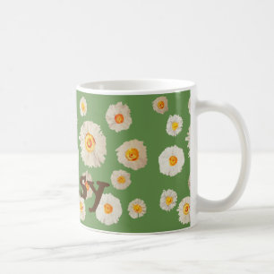 De Café Caneca personalizada flores da margarida