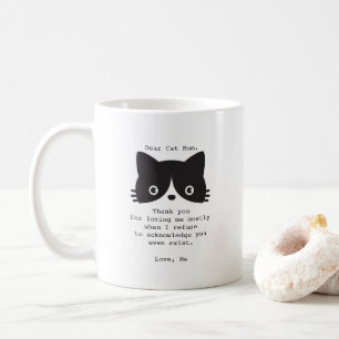 De Café Caneca Personalizada Gata Mãe Querida Preta e Bran