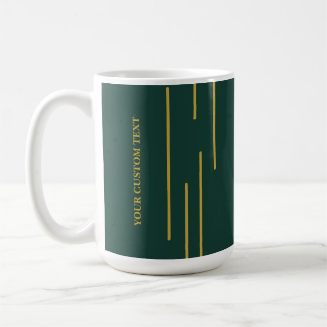 De Café Caneca Personalizada Geométrica Dourada Verde Esme (Esquerda)