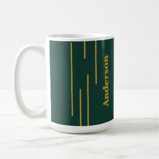 De Café Caneca Personalizada Geométrica Dourada Verde Esme