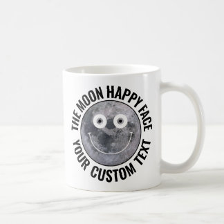 De Café Caneca Personalizada Grande com Rosto Feliz na Lua